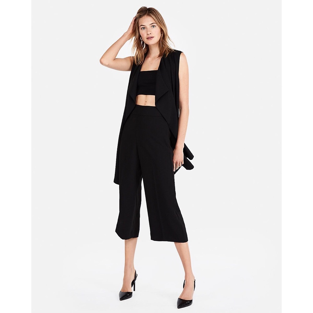 BNWT Express Black Crepe Culotte Work Pants